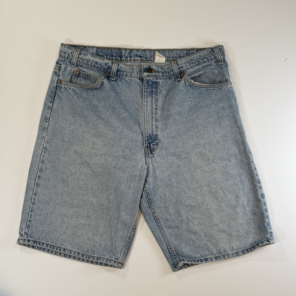 Vintage Levi's 550 Orange Tab Light Wash Denim Jean Shorts from 90s MADE IN USA